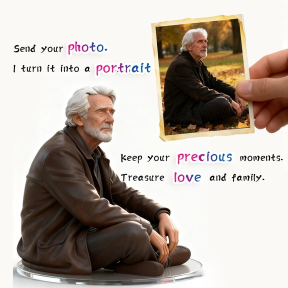 Custom Statues from Photo,Personalized Old people Statues,35cm Design Your Own Personalised Mini Figurine-Special gifts for loved ones and relatives