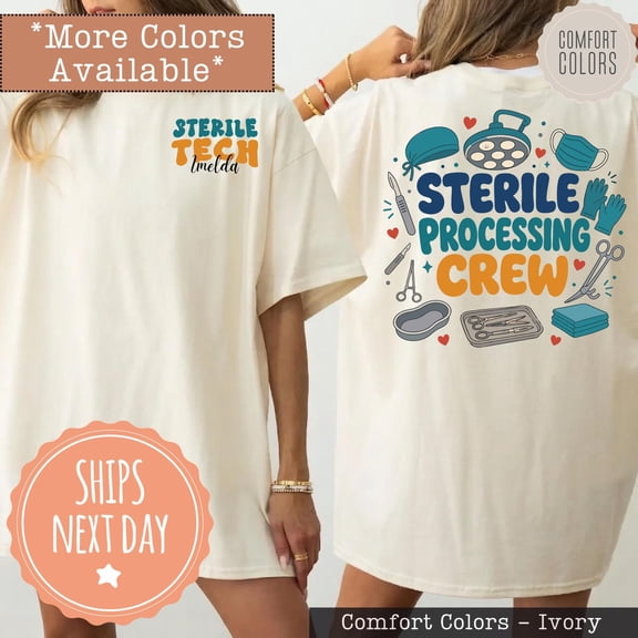 Custom Sterile Processing Crew Tshirt Personalized Tech Surgery Squad Shirt Custom Name St