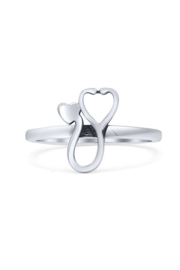 Custom Stethoscope ID Medical Design Oxidized Ring Band 925 Sterling Silver Size 4