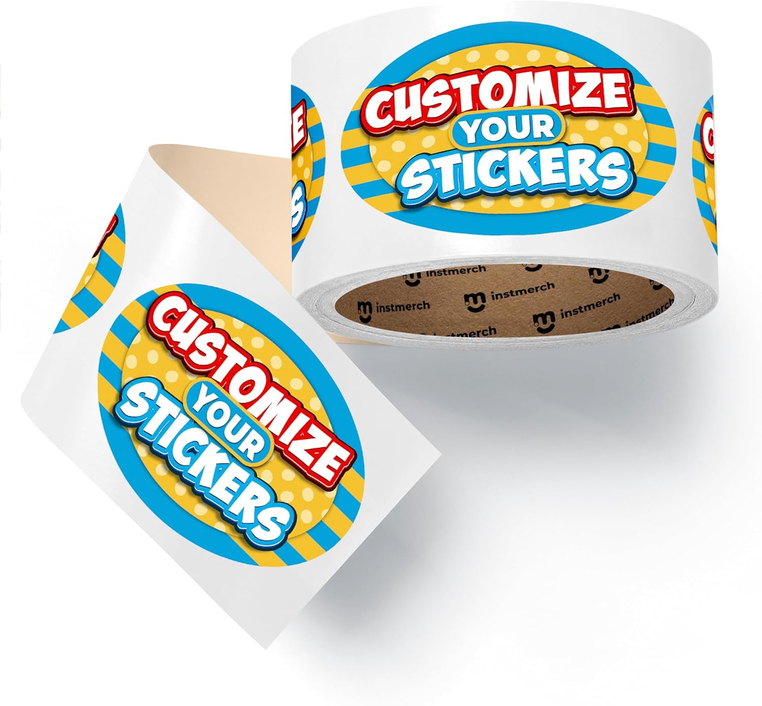 Customized Sticker Roll Custom Sticker Roll Labels — Logo Stickers Customized Labels — Custom ...