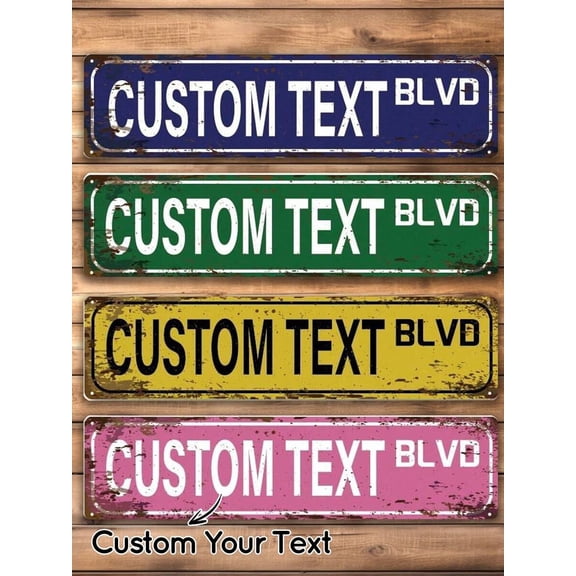 Custom Street Sign Personalized Metal Road Sign for Outdoor Decor, Reflective Aluminum Horizontal Wall Plate for Home, Farm, and Gift, 1-Pack