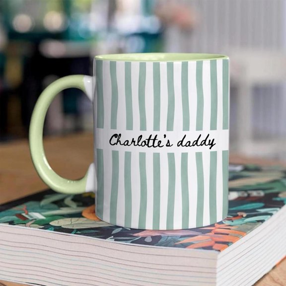 Custom Striped Dad, Personalized Kids Names, AURORAVALLEY, 11oz-15oz Mug