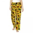 Custom Sunflower And Butterflies Pajama Pants for Women Lounge Sleep