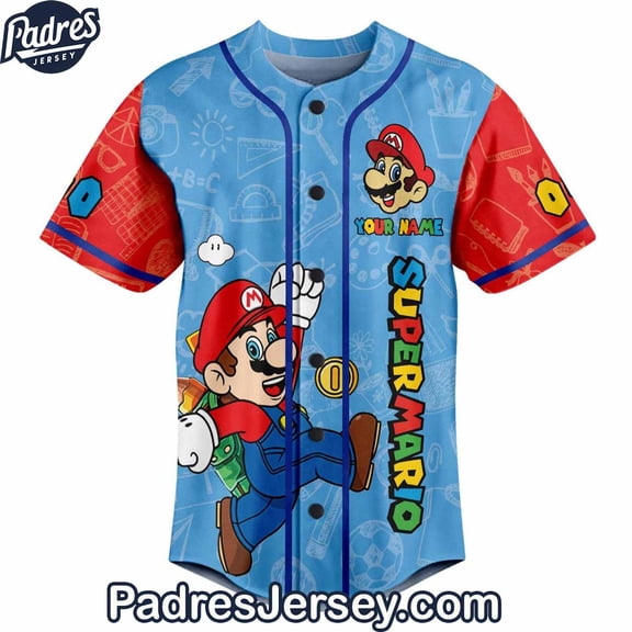 Custom Super Mario Bros Baseball Jersey