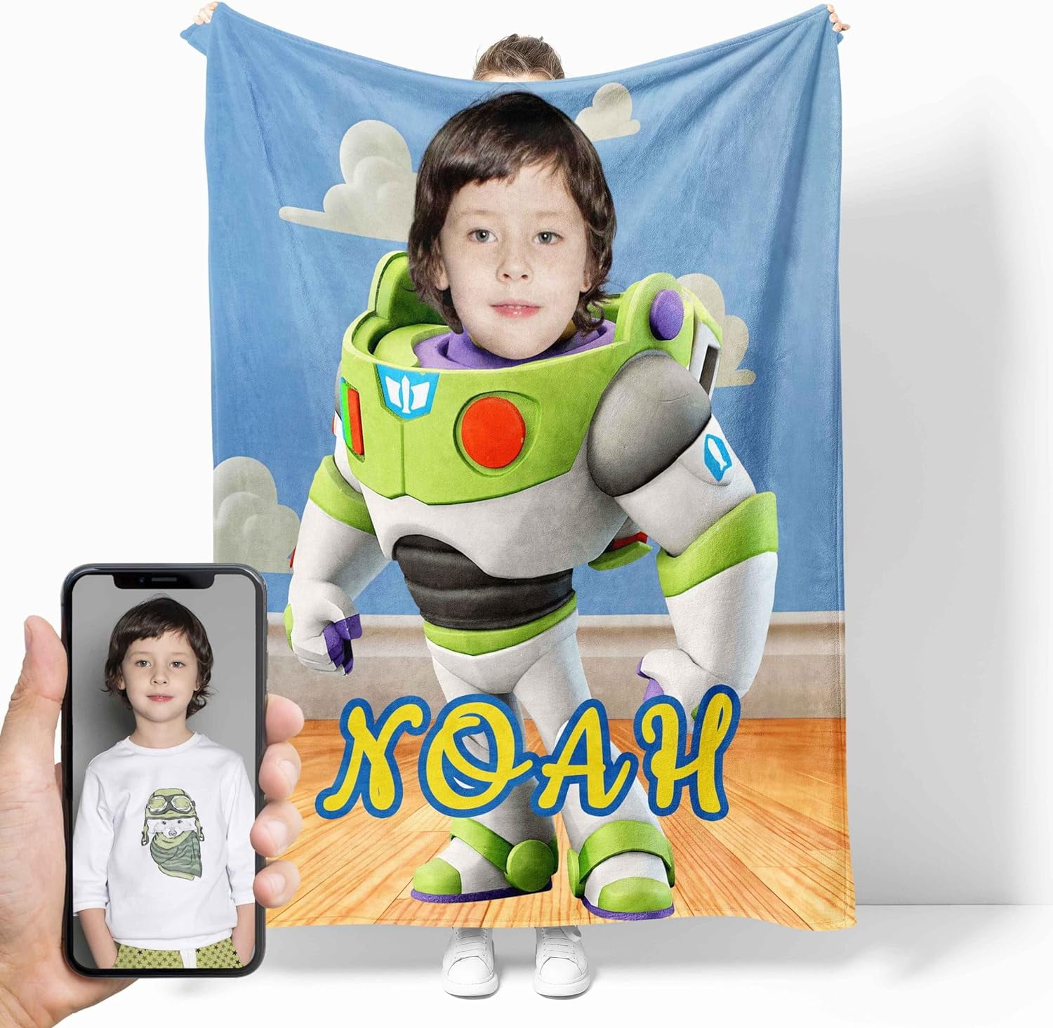 Custom Superhero Blanket with Kids Face Personalized Super Hero Blanket for Boys Girls Customized Birthday Gifts Blankets Walmart