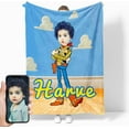 thumbnail image 1 of Custom Superhero Blanket with Kids Face Personalized Super Hero Blanket for Boys Girls Customized Birthday Gifts Blankets, 1 of 5