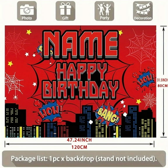 Custom Superhero Party Decorations Banner Superhero Sign Backdrop Photo Booth Props Background Party Favors