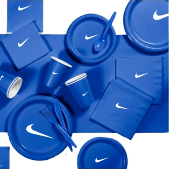 Custom Sw00sh Party, Birthday Party Dinnerware Set of 60 total pieces-Blue White