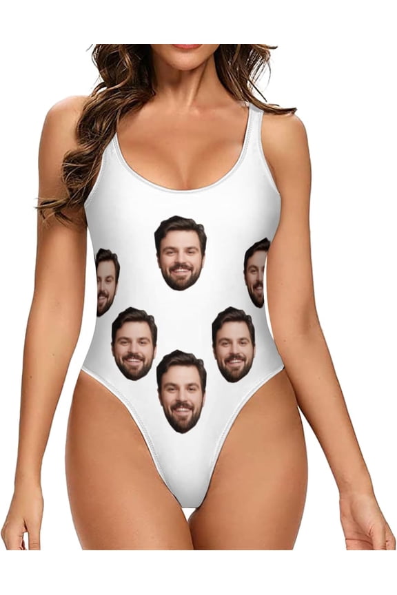 Custom Swimsuits for Women Personalized One Bathing Suits with Picture Logo Text Design Your own Print Front/Back