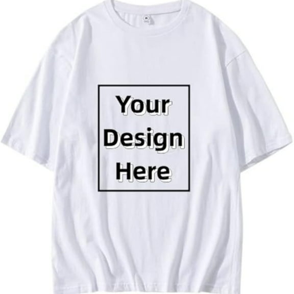 Custom T Shirt Add Your Own Text Design Custom Personalized T-Shirt Heavy Cotton Overlap Tshirt (Black,X-Large,X-Large)