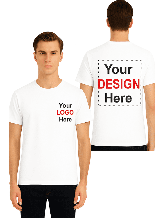 Custom T-Shirt Add Your Own Text Logo Front Back Heavyweight 200GSM Cotton T-Shirt