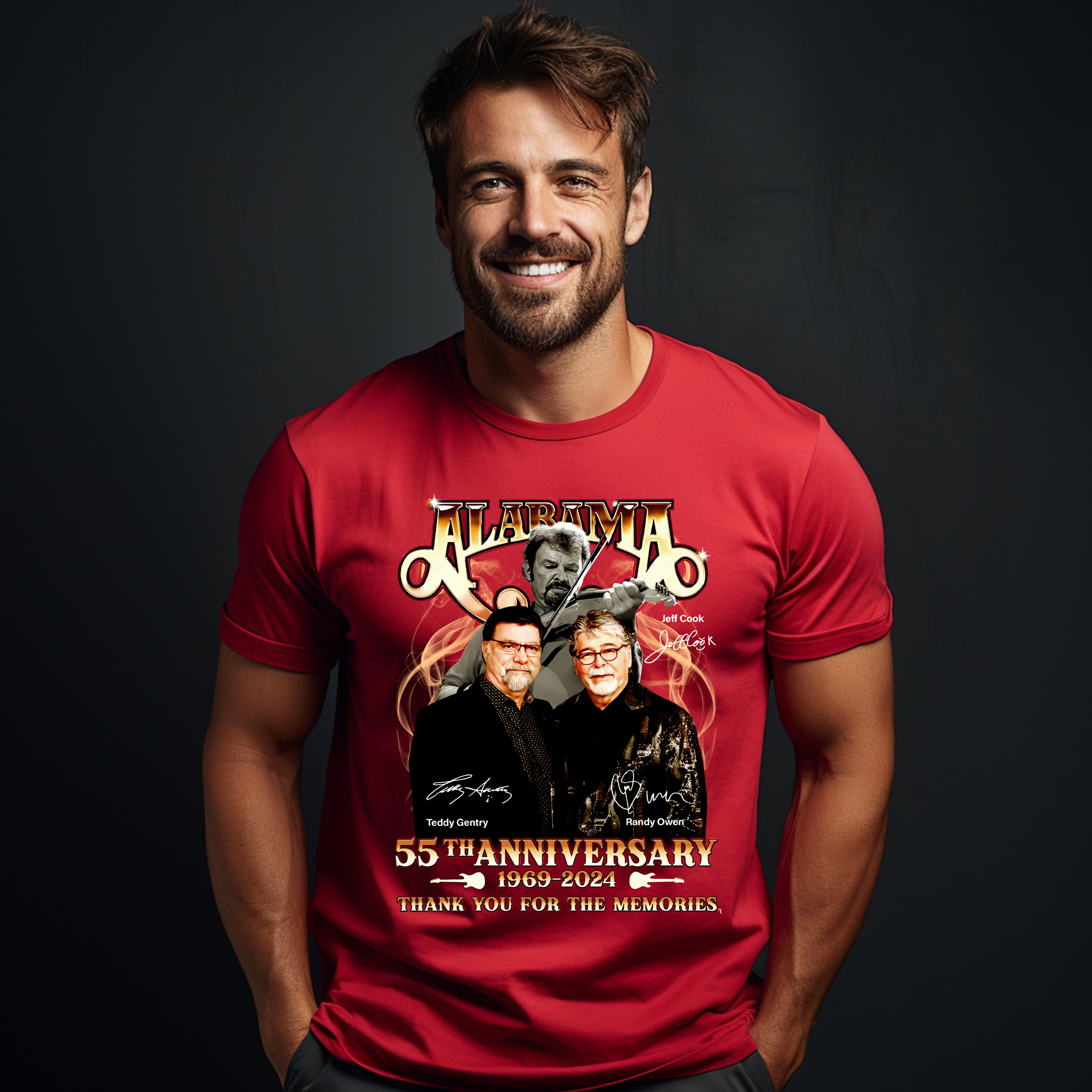 Custom TShirt Beautiful, Alabama Band 55th Anniversary 19692024 Thank