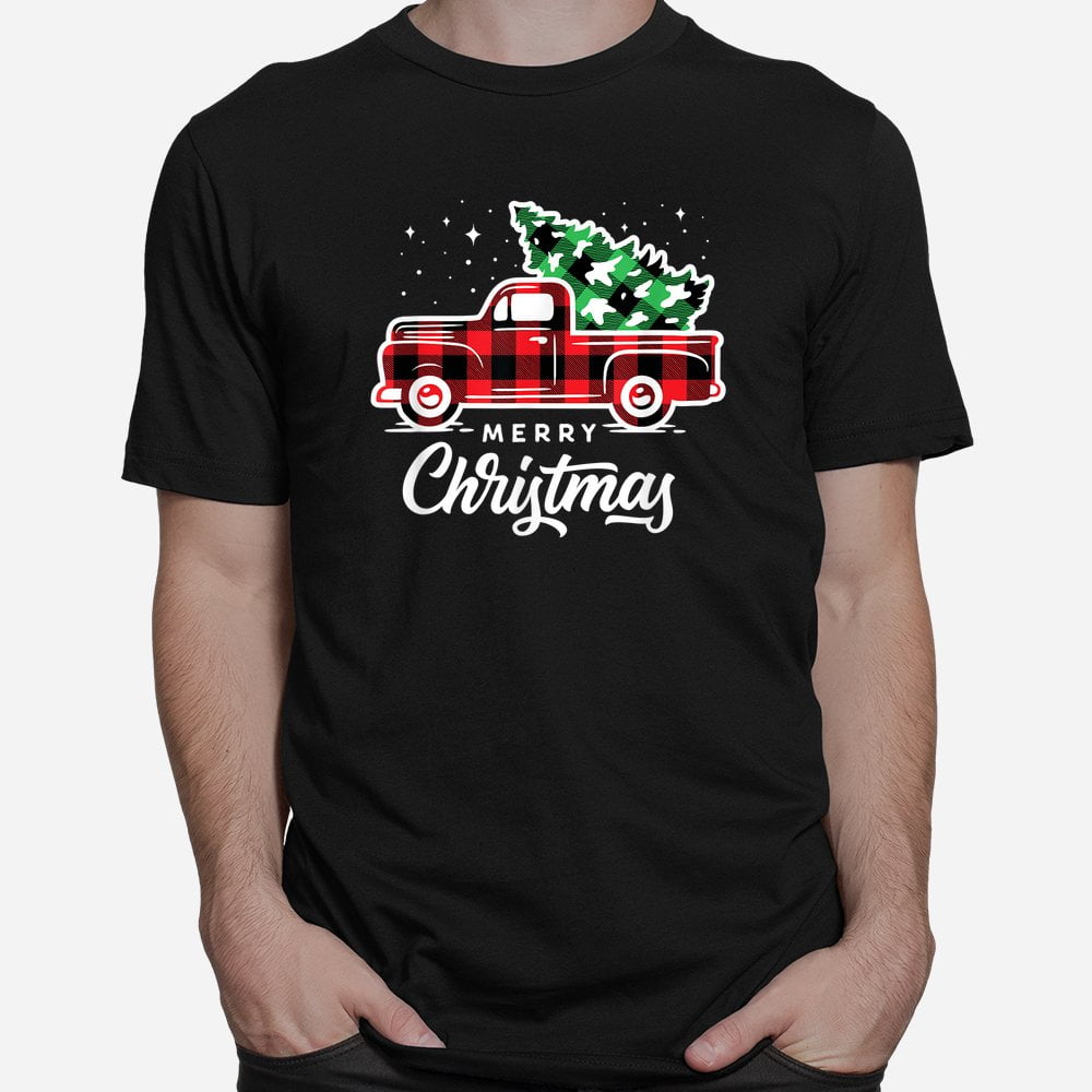Custom TShirt Beautiful, Red Truck With Christmas Tree Shirt