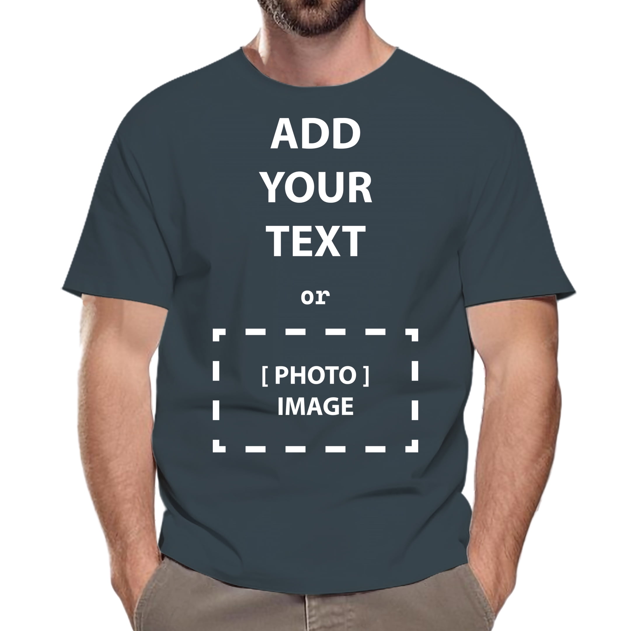 Custom Personalized T-Shirts - Upload Your Own Design/Text/Photo On 100% Cotton Tees