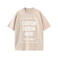 thumbnail image 1 of Custom T-Shirt with Your Image for Men Women, 230g Pure Cotton Washed Short Sleeve Tee Apricot S, 1 of 6