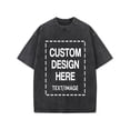 thumbnail image 1 of Custom T-Shirt with Your Image for Men Women, 230g Pure Cotton Washed Short Sleeve Tee Black XL, 1 of 6