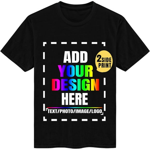 Custom T Shirts for Men Personalized Gifts Design Your Own Photo Text Short Sleeve Shirt Customize Cotton Shirts