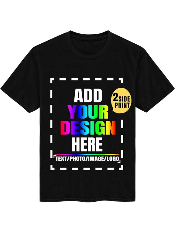 Custom T Shirts for Men Personalized Gifts Design Your Own Photo Text Short Sleeve Shirt Customize Cotton Shirts