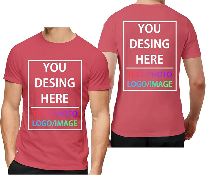 Custom T-Shirt - Design Your Own Text & Graphics, Unisex 100% Cotton Tee, Made In USA