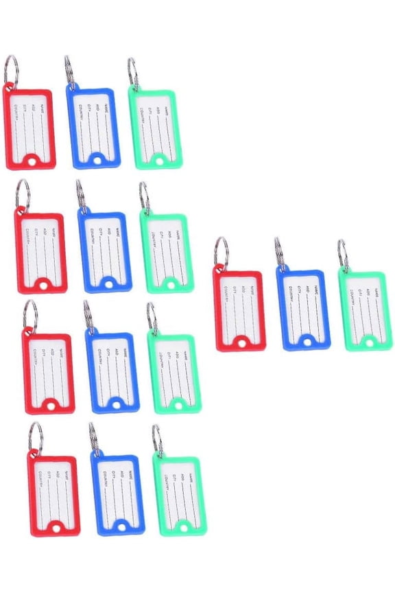 Custom Tags 36Pcs Plastic Key Identify Tags with Ring Label Window Square Blank Key Tags ID Luggage Backpack Name Tag for Office Car Parts Keychain