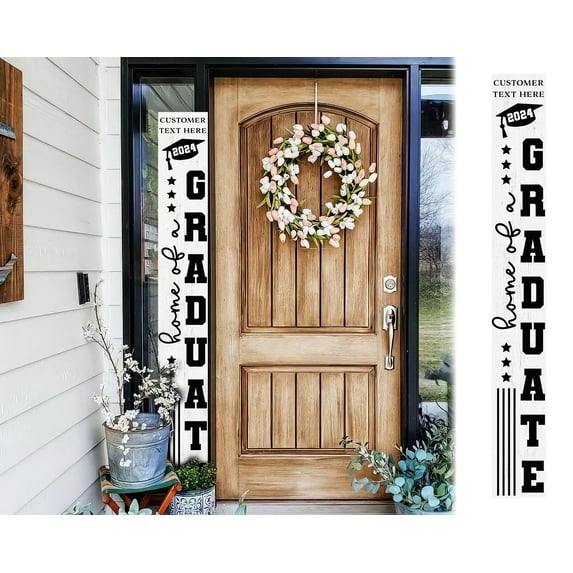 Custom Tall 6ft Double-Sided Outdoor Welcome Sign - Vertical Wooden Front Door Signs for Charming Front Porch Decor