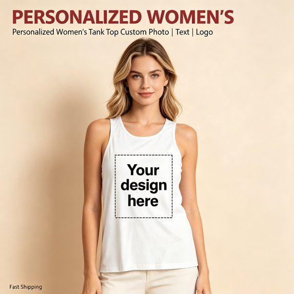 Custom Tank Top Personalized Photo Text Sleeveless Shirt
