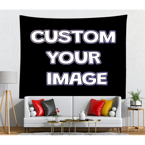 Custom Tapestry Customize Tapestry Personalized Backdrop Custom Tapestries Poster Banner Wall Hanging For Living Room Bedroom Dorm Home DecorDesigned by youself-90*60"