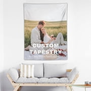 Custom Tapestry,Personalized Home Decor Backdrop Wall Tapestry with Photo,Text,Image,Customized Family Tapestry for Bedroom Living Room Christmas Wedding Birthday Valentines Thanksg 30"X40"