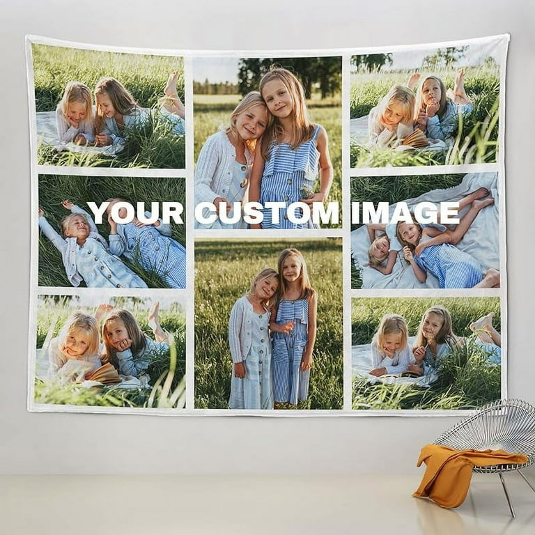 Custom Tapestry Upload Images Personalized Customized Backdrop Banner Print Any of Your Design Photo Text Logo Wall Hanging Art Decor for Wedding Family Festival Birthday Gifts Walmart