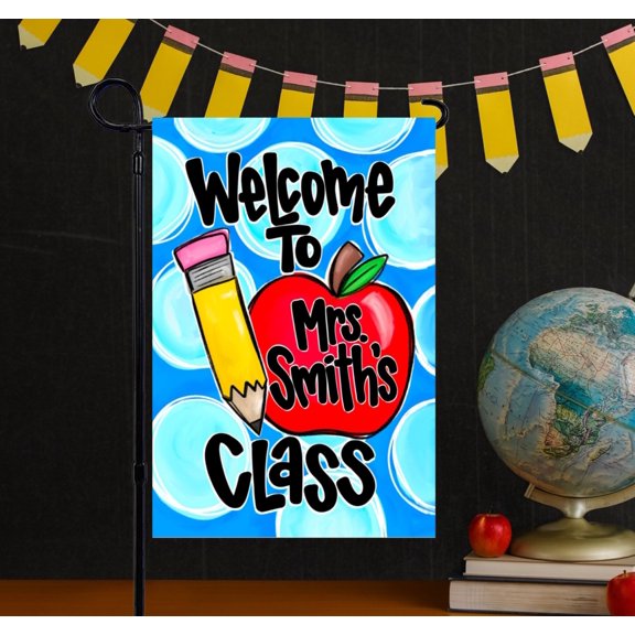 Custom Teacher Flag classroom decor personalized teacher gift polyester flag educator scho