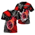 thumbnail image 1 of Custom Team Name and Name Bowling Shirt, 3D Bowling Shirts for Men, Short Sleeve Shirts for Team Bowling (Red, S), 1 of 10