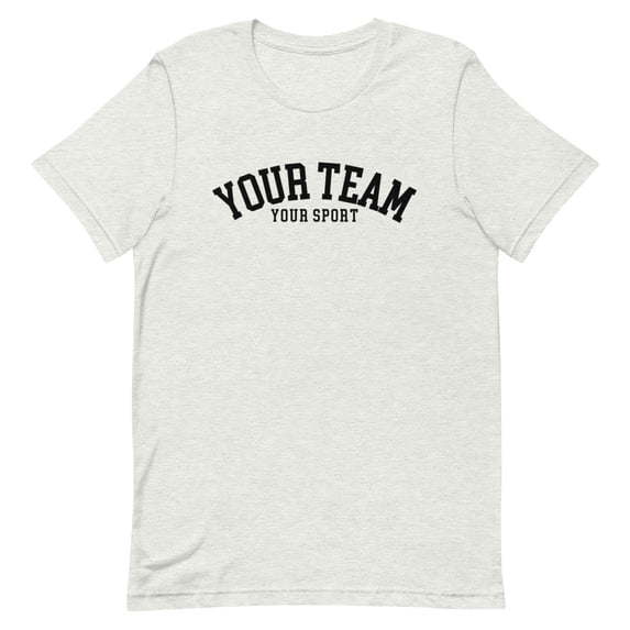 Custom Team Sport Shirt, Personalized Athletic Tee (Ash, L)