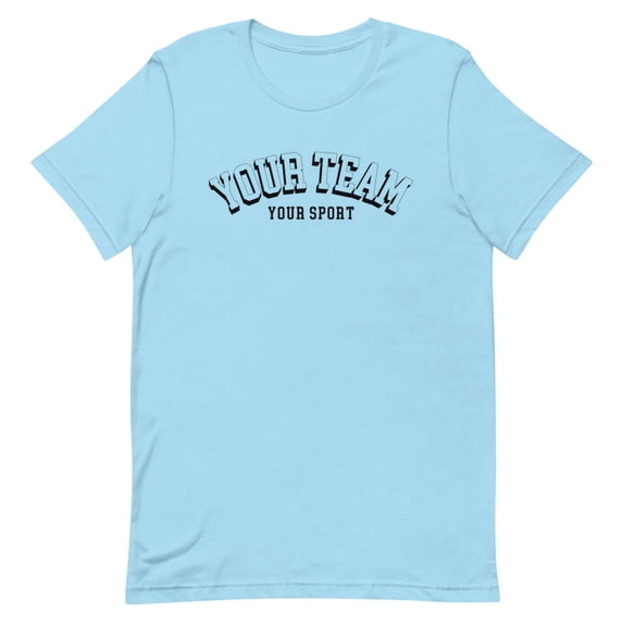 Custom Team Sport T-Shirt, Personalized Your Team Shirt (Ocean Blue, 4XL)