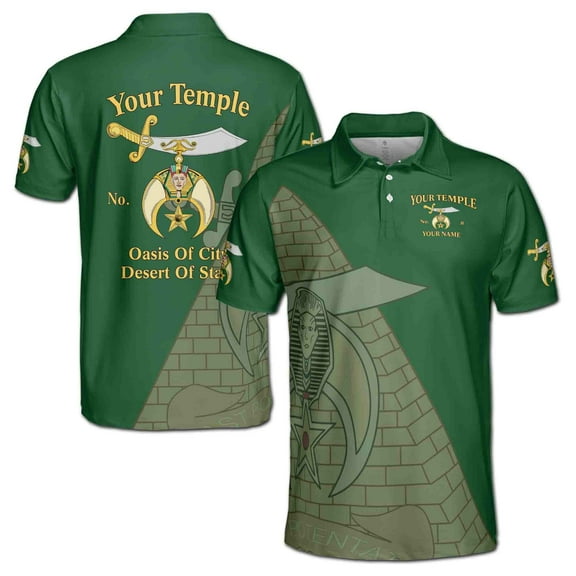 Custom Temple Shriners Noble Ancient Egypt Men's Polo Shirt S-5XL