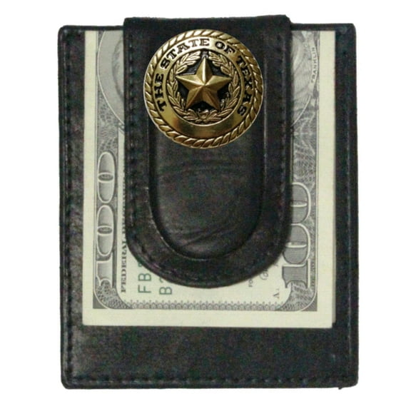 Custom Texas Gold Seal Paul and Taylor Money Clip Wallet Black