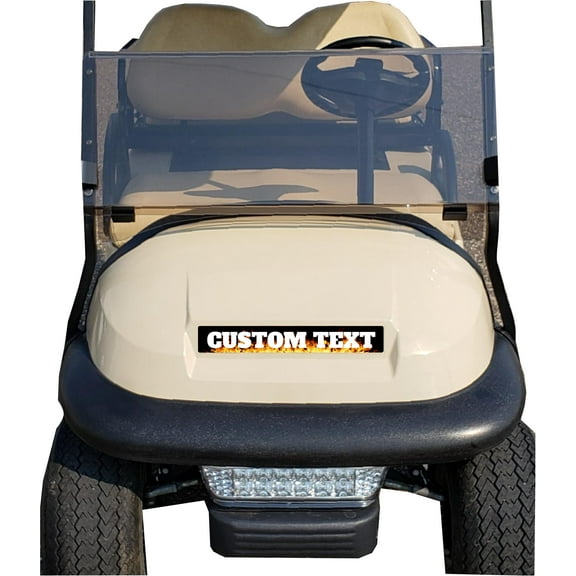 Custom Text Black Background Club Car Precedent Golf Cart Front Name Plate. Fits Club Car Precedent Carts. Custom Made in The USA!!
