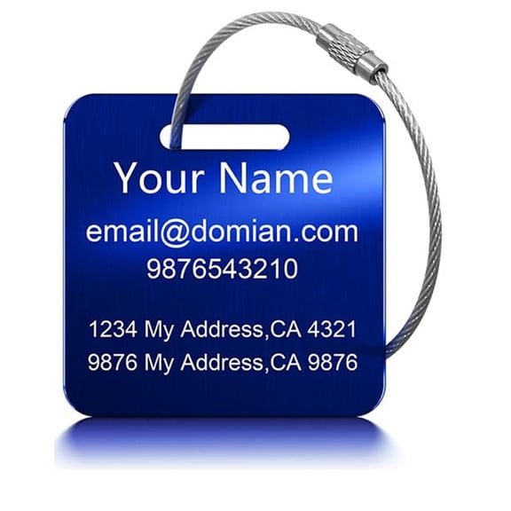 Custom Text Durable Luggage Tag Personalized Engraving Backpacks Suitcases Tag Perfect Gift for Valentine'S Day Trave Bag Tags