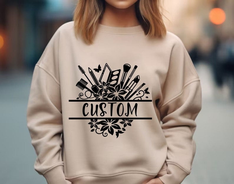 Custom Text Make Up Artist Sweatshirt, Makeup Artist Gifts, Instragram