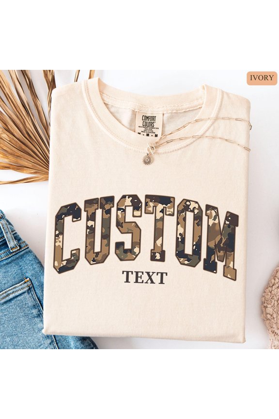 Custom Text Shirt Custom Camo College Letters Shirt Personalized Camo Custom Text Tee Retr