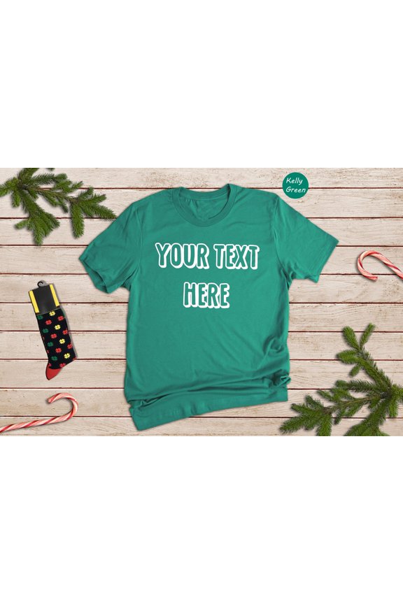 Custom Text Shirt Personalized Tee Eco Friendly Recycled Cotton Unisex SXXL Digital Ink or