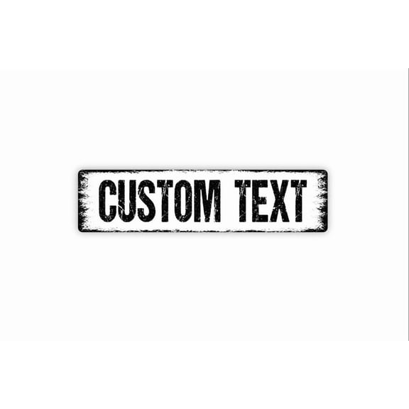 Custom Text Sign - Rustic Custom Metal Street Sign or Door Name Plate Plaque - Size: 16 x 4 Inches