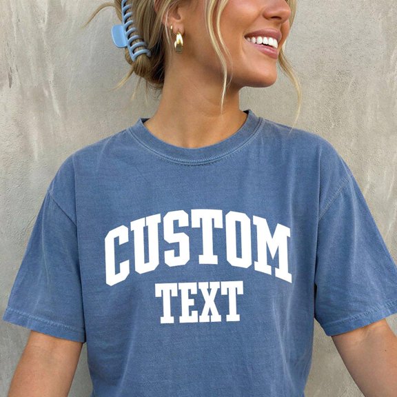 Custom Text TShirt Custom Comfort TShirt Personalized Custom Text Shirt Custom Shirt Custo