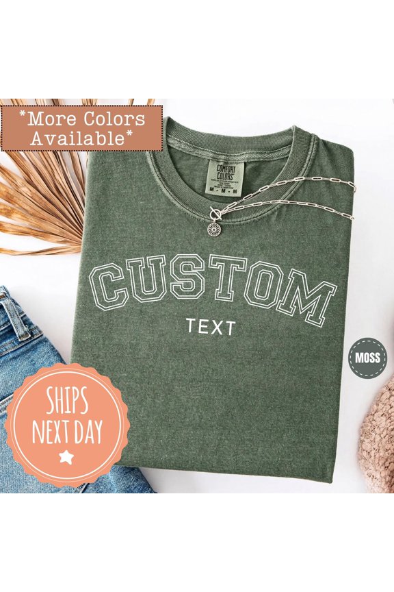 Custom Text Tshirt Make Your Own Shirt College Letter Varsity Tee University Style Tshirt