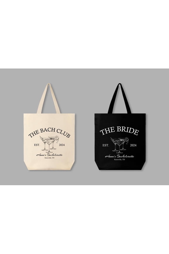Custom The Bach Club Tote Bag, Bridesmaid Tote, Club Bachelorette, Bridesmaid Favors, Bach
