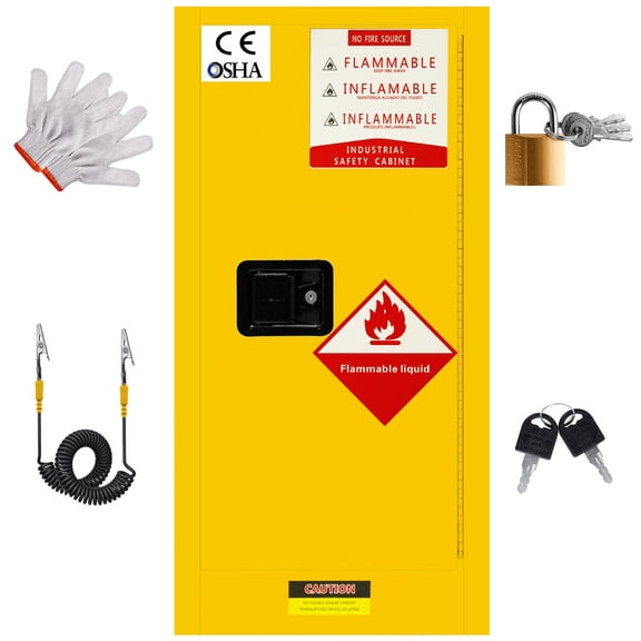 Custom Thickened Industrial Chemical Safety Cabinet, Fireproof Flammable Liquid Storage Cabinet with Lock for Lab Workplace Compliance
