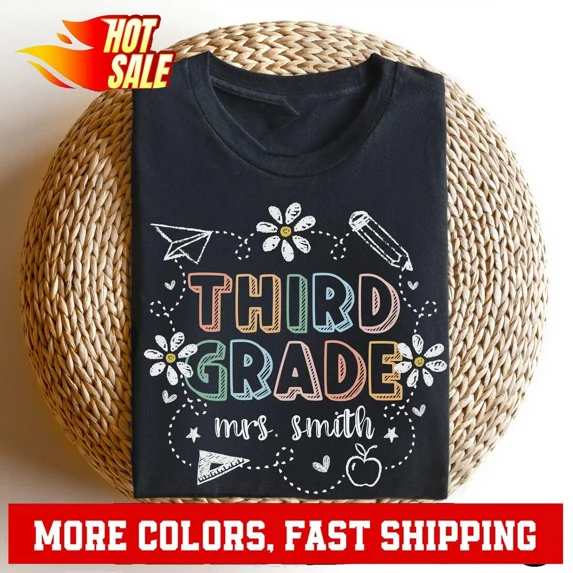 Custom Third Grade Teacher Shirt, 3rd Grade Teacher TShirt, Cute Third Grade ...
