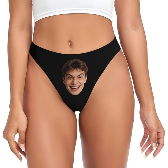 Custom Thong With Face For Women Customized Underwear Panties With Image Text Personalized Face Thongs Funny Gifts For Her