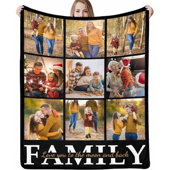 Custom Throw Blanket for Dad with Photo Personalized Happy Fathers Day Blankets with Pictures Customized Blanket for Dad Grandpa on Fathers day Halloween Christmas New Year A Blankets