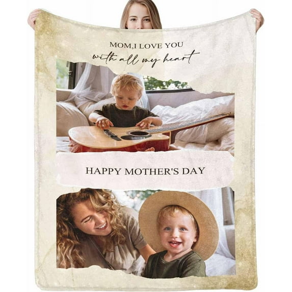 Custom Throw Blanket for Dad with Photo Personalized Happy Fathers Day Blankets with Pictures Customized Blanket for Dad Grandpa on Fathers day Halloween Christmas New Year A Blankets