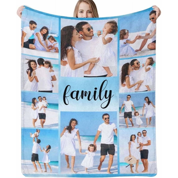 Custom Throw Blanket for Dad with Photo Personalized Happy Fathers Day Blankets with Pictures Customized Blanket for Dad Grandpa on Fathers day Halloween Christmas New Year A Blankets
